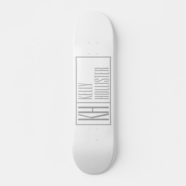 Skateboard Logotipo de nombres e iniciativas grises modernas (Anverso )