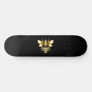 Skateboard Logotipo de Relieve metalizado dorado falso poligo