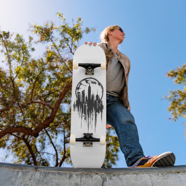 Skateboard Logotipo monocromático de Cityscape (Exterior 1)