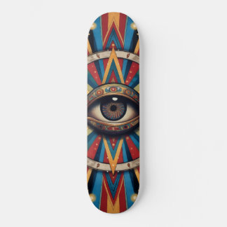 Skateboard Longboard Ojo Malo Geométrico Retro