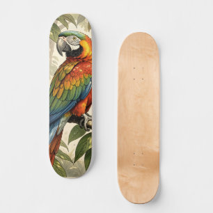 Skateboard Loro pájaro en dibujo de árbol