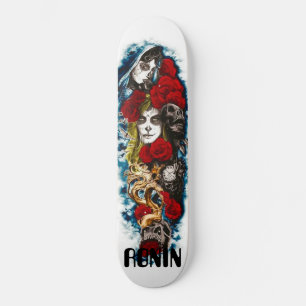Skateboard Lorona Skulls Rosas Chica Nubes Patinaje de Muerte