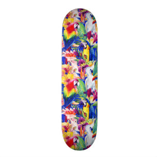 Skateboard Loros de la acuarela