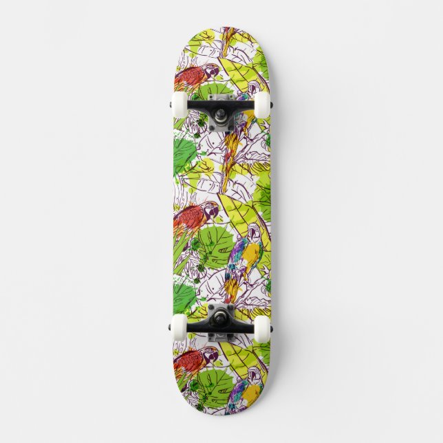 Skateboard Loros tropicales (Anverso)
