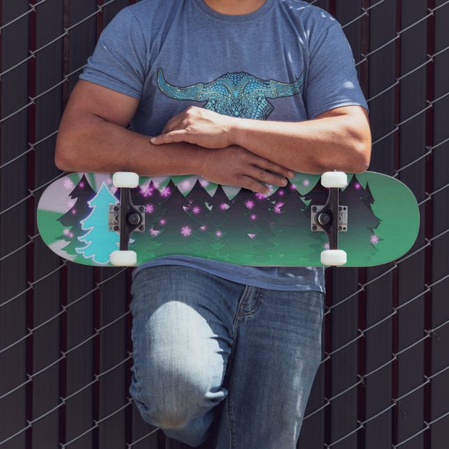 Skateboard Los árboles de Navidad sombras de verde (Exterior 3)