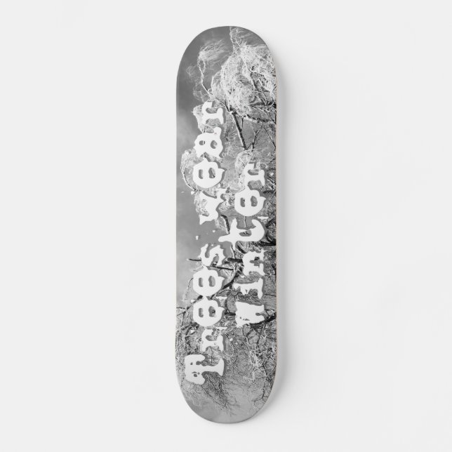 Skateboard los árboles visten invierno (Anverso)