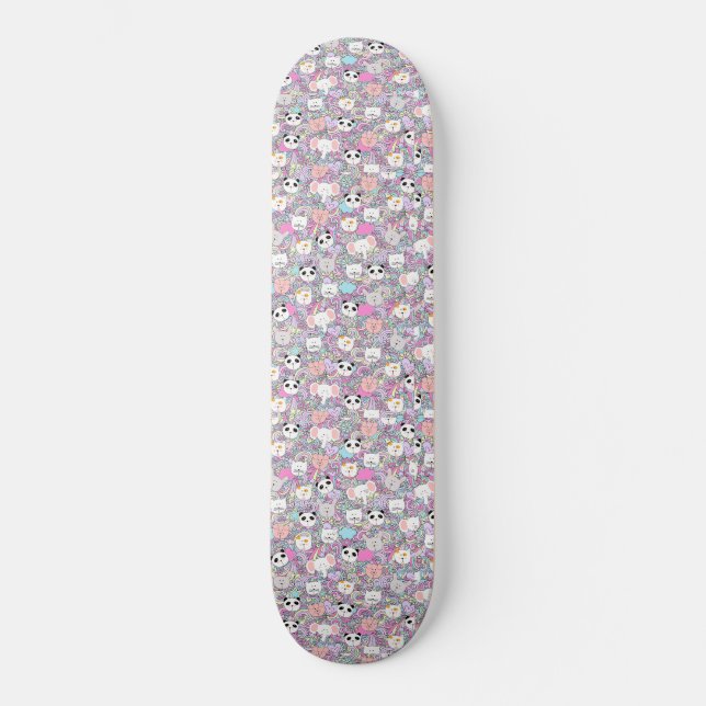 Skateboard Los chicas refrescan colores en colores pastel del (Anverso)