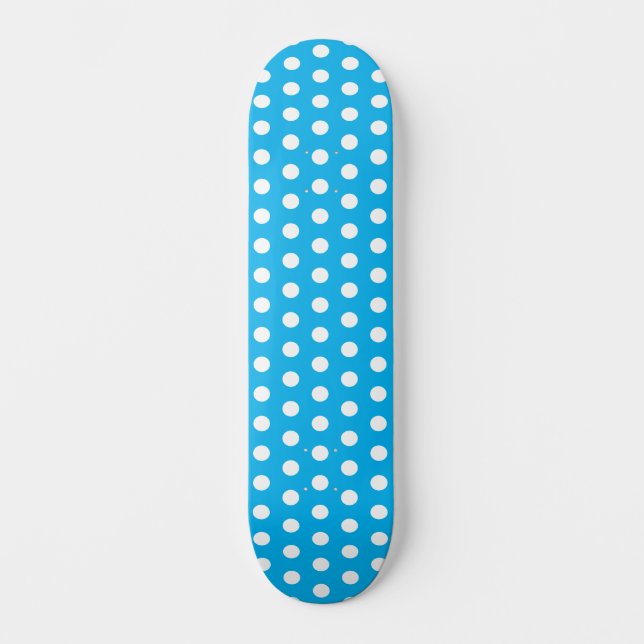 Skateboard Los puntos clásicos del Polka son azul y blanco (Anverso)