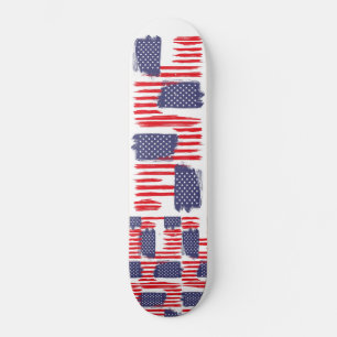 SKATEBOARD LOVE FLAG USA/EEUU TEXT BRUSH STROKE BY MASANSER P