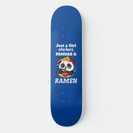 Skateboard Love Pandas and Ramen (texto blanco)