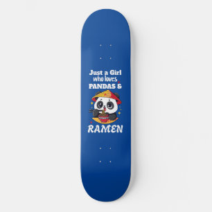 Skateboard Love Pandas and Ramen (texto blanco)