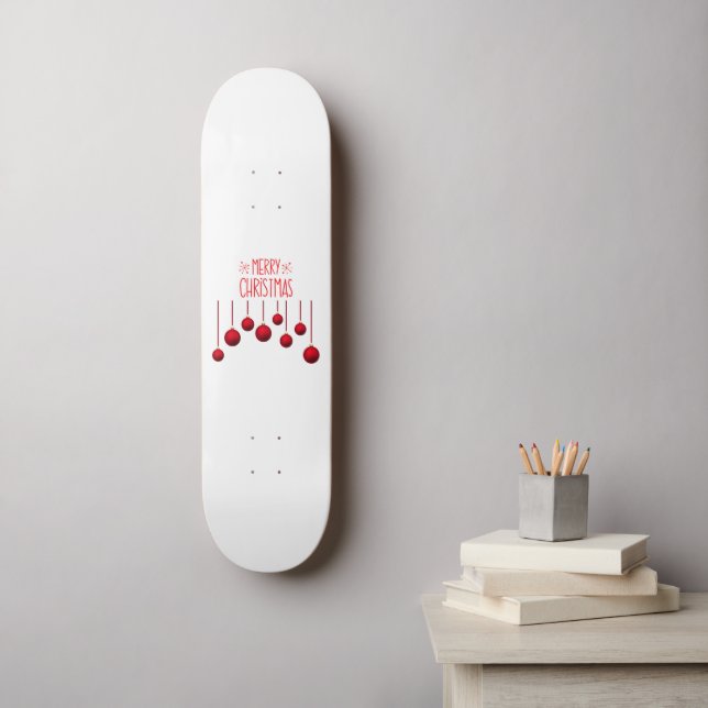 Skateboard Luces navideñas de Feliz (Arte de la pared)