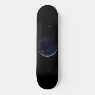 Skateboard Luces nocturnas en el planeta Tierra (hemisferio o