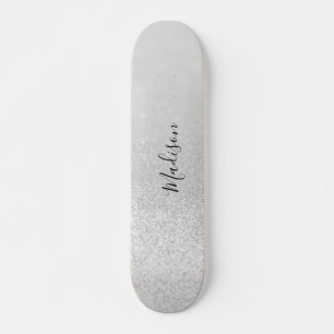 Skateboard Luces Purpurinas Silver Personalizadas