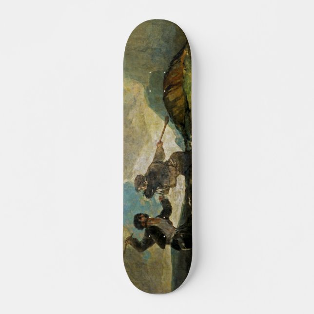 Skateboard Lucha con los garrotes de Francisco Goya c 1820 (Anverso )