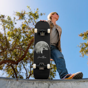 Skateboard Lugar de Pug en la Luna de Halloween