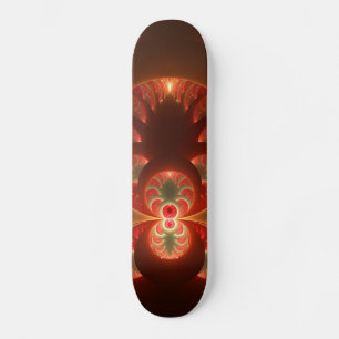 Skateboard Luminoso abstracto moderno fractal naranja rojo