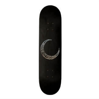 Skateboard Luna Creciente Celta De Plata Y Negro