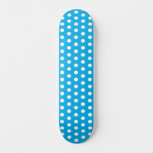 Skateboard Lunares Clásicos Cielo Azul y Blanco