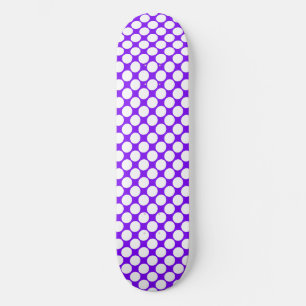 Skateboard Lunares Morados Blancos