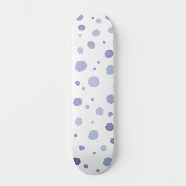 Skateboard lunares pintados a mano (Anverso)