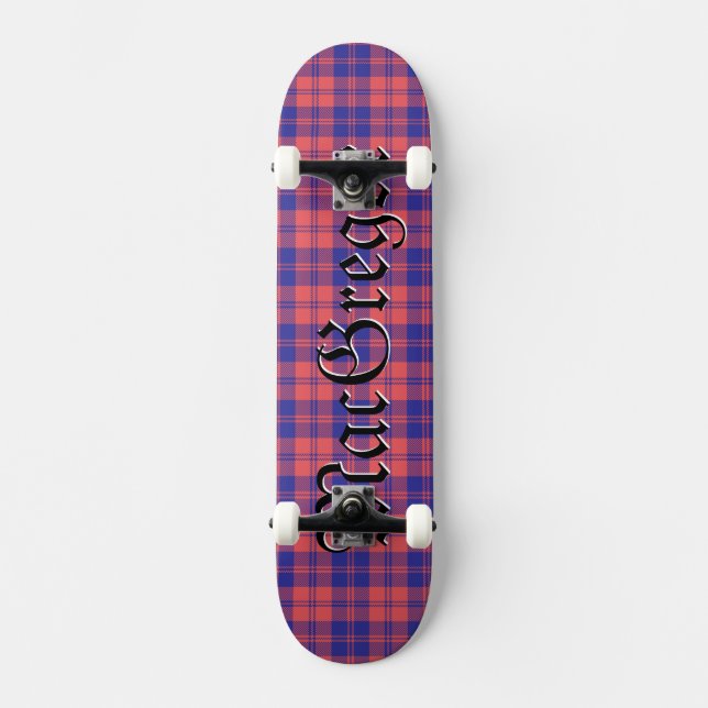 Skateboard MacGregor Clan Tartan Scottish Plaid Pattern (Anverso)