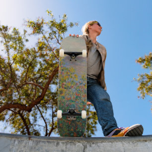 Skateboard Macizos de flores en Vétheuil, paisaje impresionis