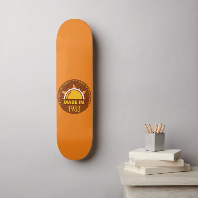 Skateboard MADE EN 1983 regalo de cumpleaños divertido (Arte de la pared)