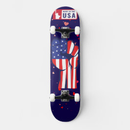 Skateboard Made in USA Flag Fist Patriotic Complete 