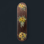 Skateboard Madera Aspecto Sunflower Floral Bouquet<br><div class="desc">Este diseño se puede personalizar eligiendo la opción personalizar para añadir texto o realizar otros cambios. Si este producto tiene la opción de transferir el diseño a otro artículo, asegúrese de ajustar el diseño para que se ajuste si es necesario. Contáctame en colorflowcreations@gmail.com si deseas tener este diseño en otro...</div>