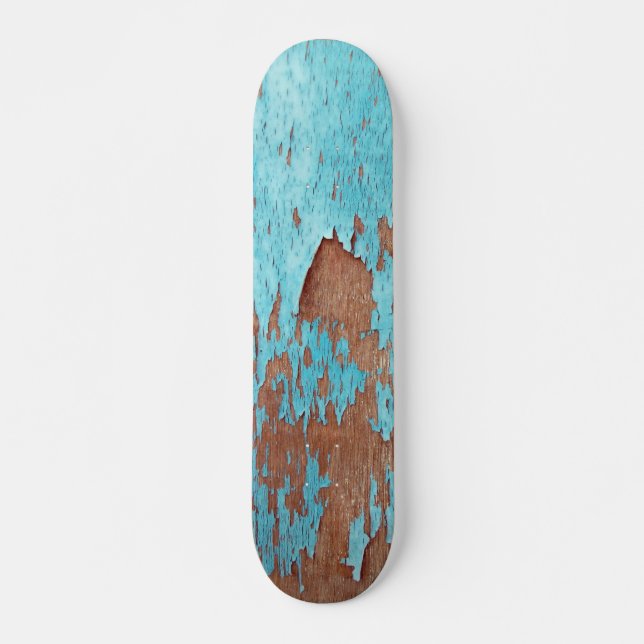Skateboard Madera con pinta azul de pelado (Anverso )