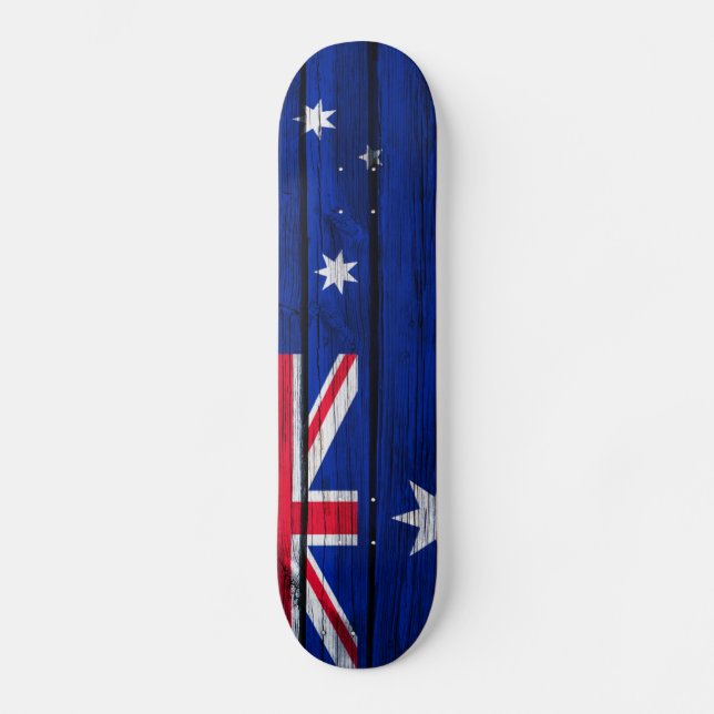 Skateboard Madera rústica de la bandera de Australia (Anverso)