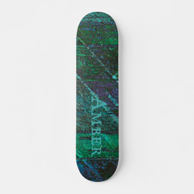 Skateboard Madera Tradicional Rústica Verde Personalizada (Anverso )