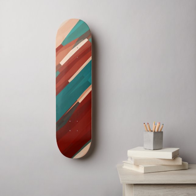 Skateboard Madera y turquesa (Arte de la pared)