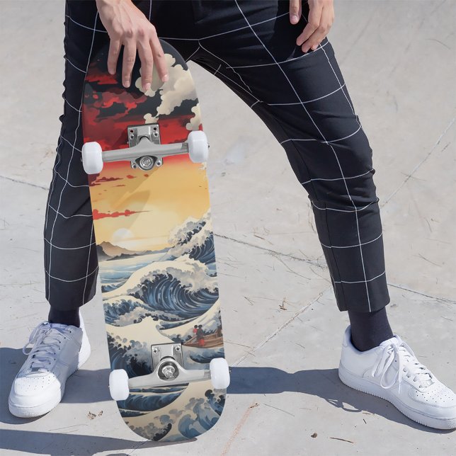 Skateboard Maestría japonesa en olas (Subido por el creador)