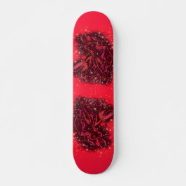 Skateboard Mágica caída de neón rojo - asombrosa noche estrel