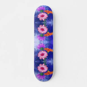 Skateboard Magníficas Gerberas de tres colores - Dibujo mezcl