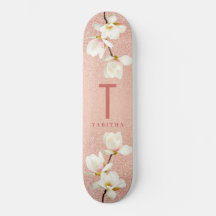 Magnolia personalizada de monograma moderno rosa