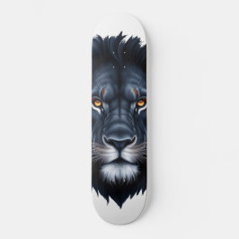 Skateboard Majestic Black Lion Face
