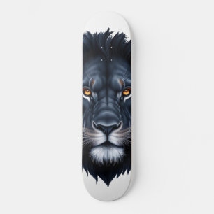 Skateboard Majestic Black Lion Face