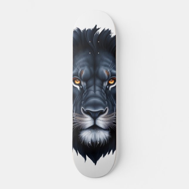 Skateboard Majestic Black Lion Face (Anverso)