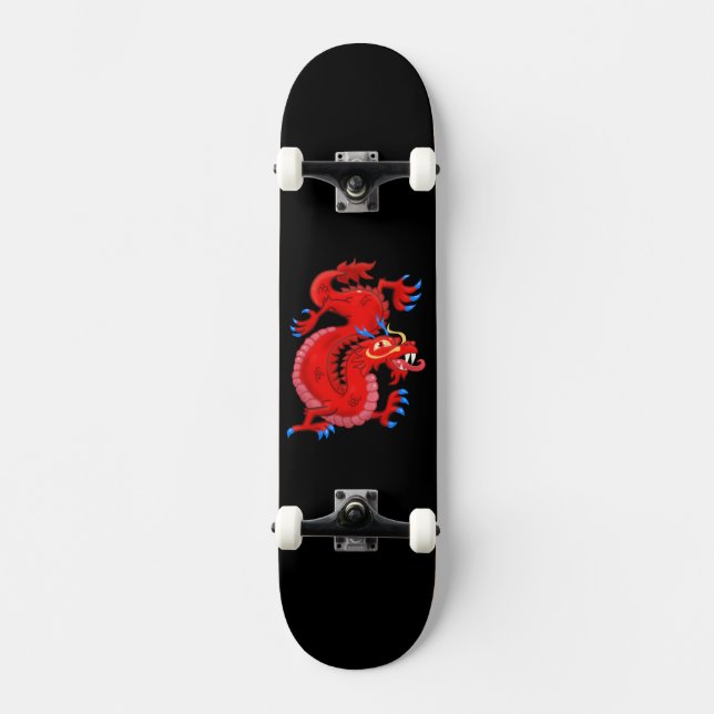 Skateboard Majestic Red Oriental Dragon Skboard (Anverso)