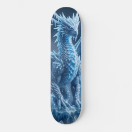 Skateboard Majestuoso Dragón de Hielo Azul