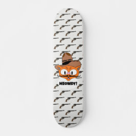 Skateboard ¡MALDITO! Personalizado Mustache Cat Cowboy Gunsli