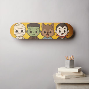 Skateboard Mamá bonita, Frankenstein, Drácula, hombre lobo   