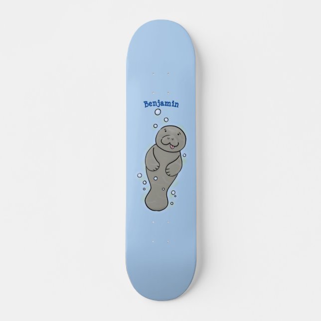 Skateboard Manatí de bebé con ilustracion de burbujas (Anverso )