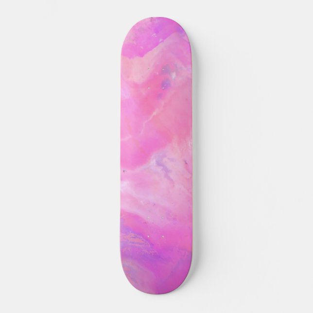 Skateboard Mancha De Ácido Rosa (Anverso)