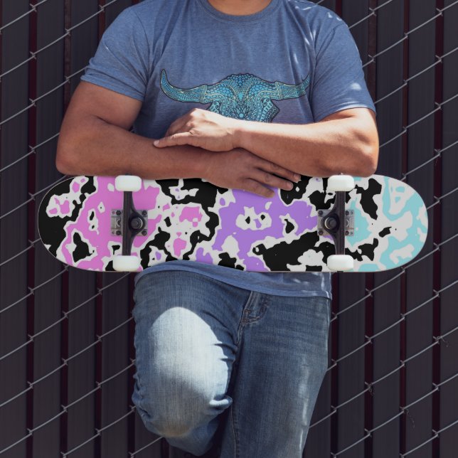 Skateboard Mancha de Tinta Pastel 2 (Exterior 3)