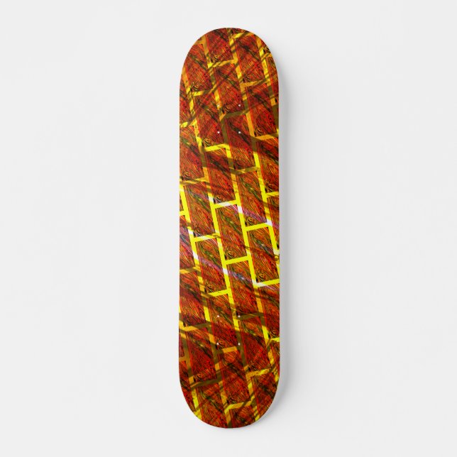 Skateboard ¿Mancha roja, raspada, grilla dorada o efecto ladr (Anverso )