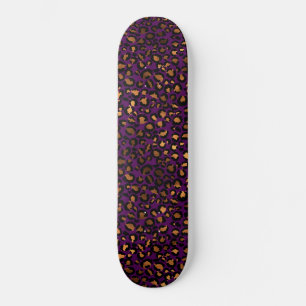 Skateboard Manchas de Leopardo Azul Glamour Lujoso Fashionabl